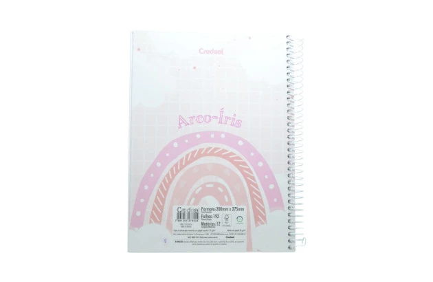CADERNO CAPA DURA ARCO IRIS 12 MATERIAS CREDEAL