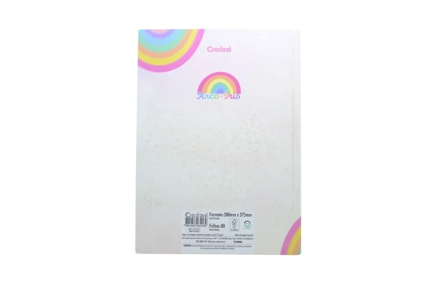 CADERNO UNIVERSITARIO COSTURADO CD 80F ARCO IRIS CREDEAL 282182