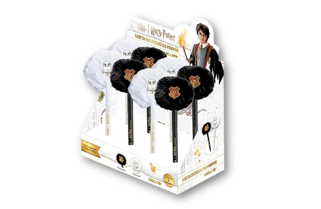 CANETA ESFEROGRÁFICA 1.0 POMPOM HARRY POTTER AZ/ PT SORTIDA LEOARTE 91828