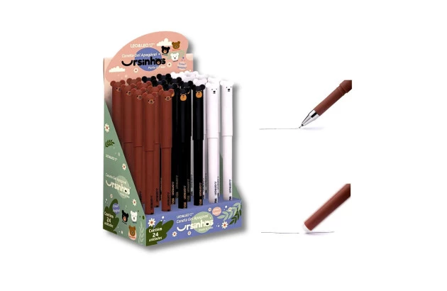 CANETA GEL 0.7 APAGÁVEL URSINHOS SORTIDOS LEO&LEO 97970
