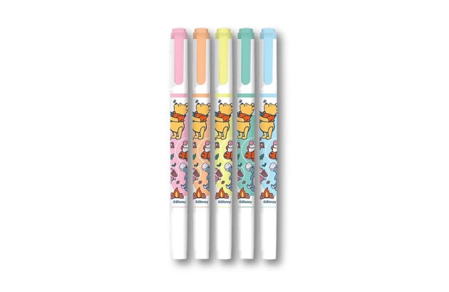 MARCA TEXTO COM DUAS PONTAS DO POOH  - ESTOJO 5 CORES PASTEL  LEO&LEO - 94150