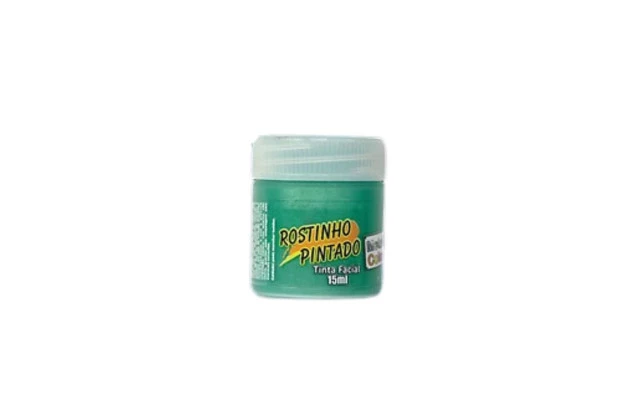 TINTA FACIAL LÍQUIDA METÁLICA 15ML VERDE METALLIC COLORS  - ROSTINHO PINTADO 8006
