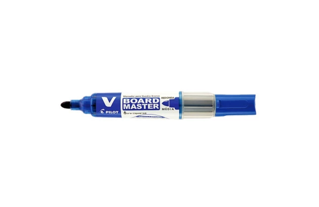 MARCADOR PARA QUADRO BRANCO RECARREGÁVEL V-BOARD MASTER AZUL PILOT | PONTA MÉDIA