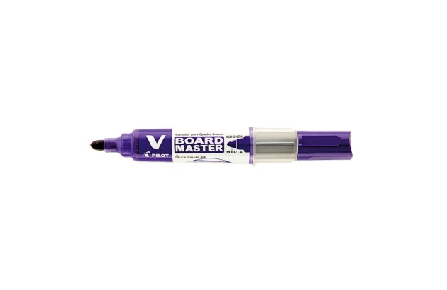 MARCADOR PARA QUADRO BRANCO RECARREGÁVEL V-BOARD MASTER VIOLETA PILOT | PONTA MÉDIA