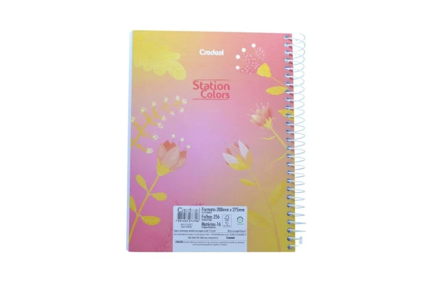 CADERNO CAPA DURA STATION COLORS 16 MATERIAS CREDEAL