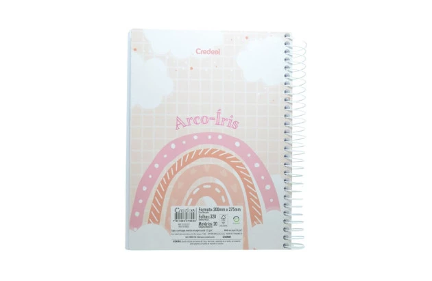 CADERNO CAPA DURA ARCO IRIS 16 MATERIAS CREDEAL