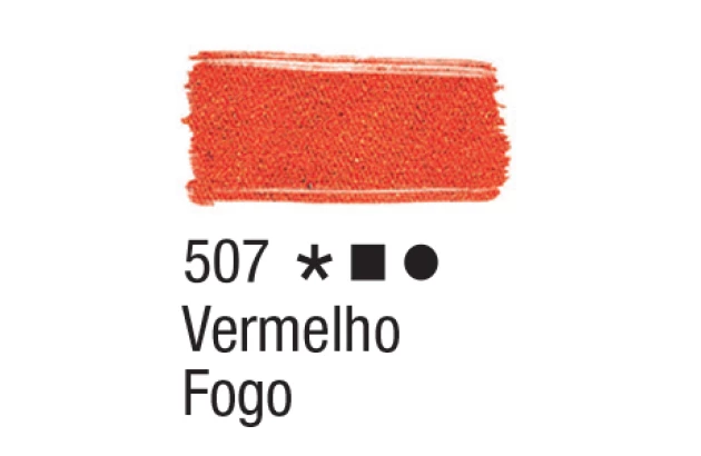 TINTA PARA TECIDO FOSCA 37ML VERMELHO FOGO 507 ACRILEX 4140