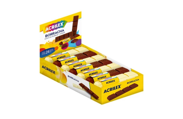 BORRACHA BARRA DE CHOCOLATE SORTIDA ACRILEX