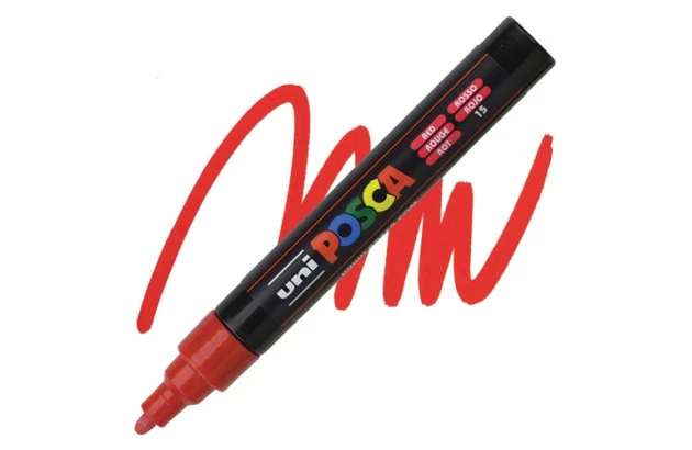 CANETA UNI POSCA PC-5M MEDIUM VERMELHA
