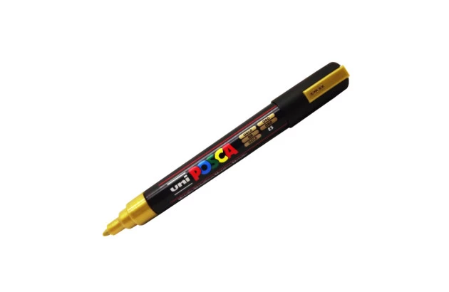 CANETA POSCA PC-5M 1.8 A 2.5 MM OURO METÁLICA BULLET UNI-BALL