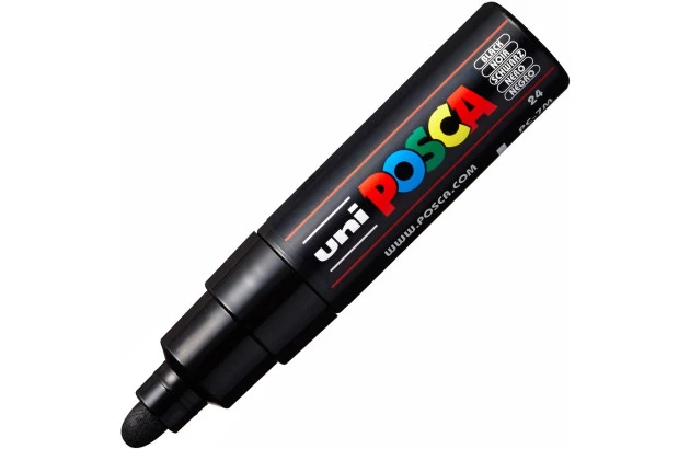 CANETA POSCA PC-7M 14.5 A 5.5 MM PRETA BULLET UNI-BALL