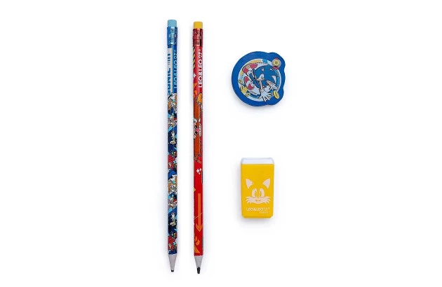 KIT ESCOLAR LÁPIS HB SONIC 2 LAPIS, APONTADOR COM DEPÓSITO, BORRACHA LEO&LEO