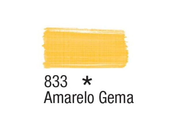 TINTA PARA TECIDO FOSCA 37ML AMARELO GEMA 833 ACRILEX 4140
