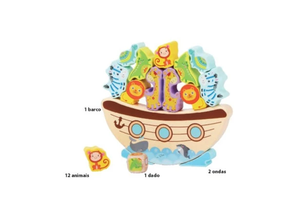 BRINQUEDO EDUCATIVO BALANÇA BARCO  EM MADEIRA +3ANOS - EDUCA PLAY |  LINHA INCLUSIVA