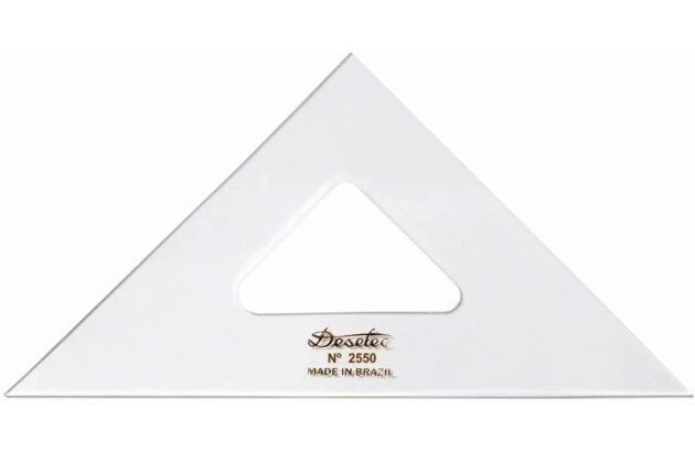 ESQUADRO ACRÍLICO 45° 45° 90° 50CM SEM ESCALA MODELO 2550 - TRIDENT