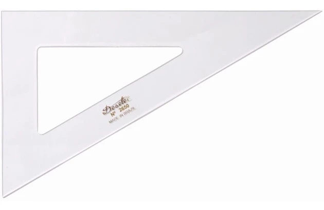 ESQUADRO ACRÍLICO 30° 60° 90° 50CM SEM ESCALA MODELO 2650 - TRIDENT