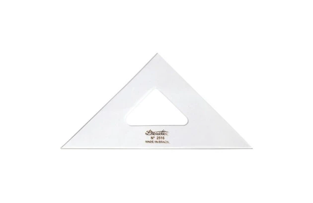 ESQUADRO ACRÍLICO 45° 45° 90° 16CM SEM ESCALA MODELO 2516 - TRIDENT