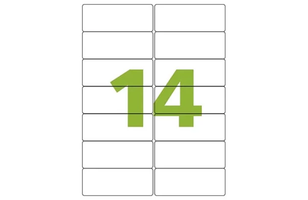 ETIQUETA ADESIVA A4 14 99,1X38,1MM 25 FOLHAS BRANCA - IMPRESSORA INJET OU LASER  | COLACRIL CA4263