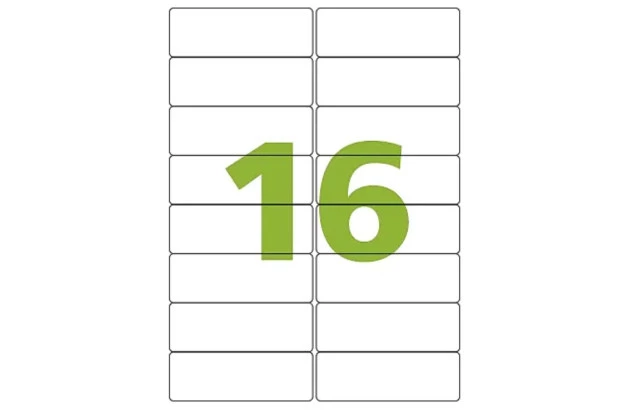 ETIQUETA ADESIVA A4 16 99,1X34,0MM 100 FOLHAS BRANCA - IMPRESSORA INJET OU LASER  | COLACRIL CA4362