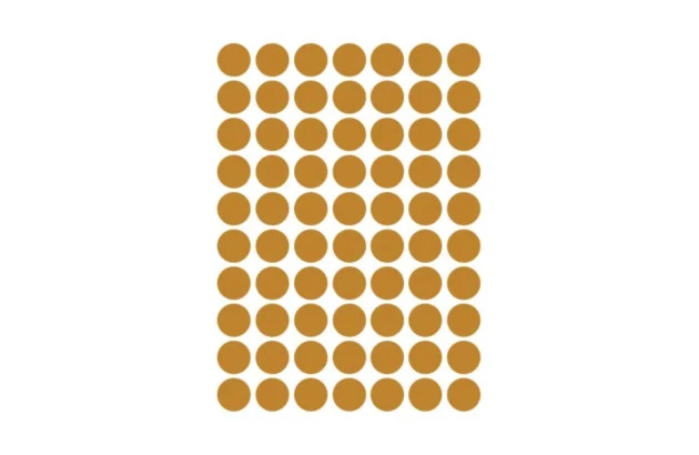 ETIQUETA ADESIVA MULTIUSO REDONDA N° 13MM OURO - 6 FOLHAS 420 ETIQUETAS | COLACRIL 6021OU