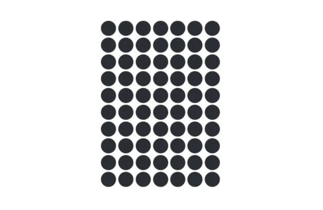 ETIQUETA ADESIVA MULTIUSO REDONDA N° 13MM PRETA - 6 FOLHAS 420 ETIQUETAS | COLACRIL 6021PR