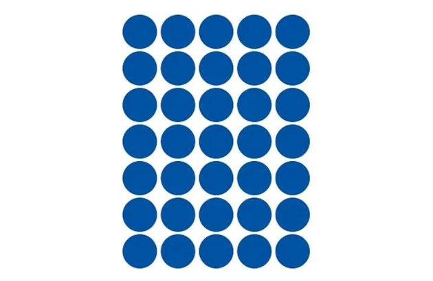 ETIQUETA ADESIVA MULTIUSO REDONDA N° 19 MM AZUL - 6 FOLHAS 210 ETIQUETAS | COLACRIL 6001AZ