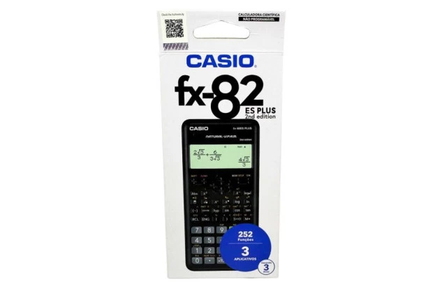 CALCULADORA CIENTÍFICA CASIO 252 FUNÇÕES 3 APLICATIVOS FX-82ES PLUS | 3 ANOS DE GARANTIA
