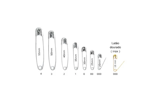 ALFINETE DE SEGURANÇA 20MM 000 NIQUELADO CAIXA C/ 25 UNIDADES | ACC