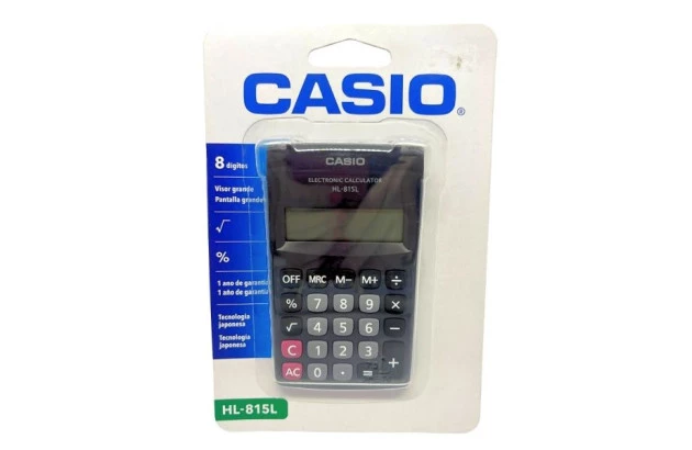 CALCULADORA DE BOLSO CASIO 8 DÍGITOS HL-815L BK PRETA