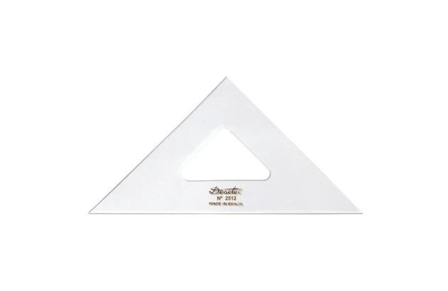 ESQUADRO ACRÍLICO 45° 45° 90° 12CM SEM ESCALA MODELO 2512 - TRIDENT