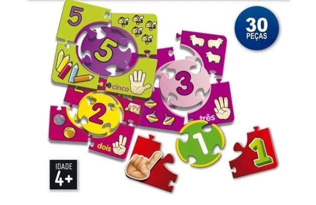 BRINQUEDO EDUCATIVO NUMEROS 30 PEÇAS + 4 ANOS  PAIS E FILHOS