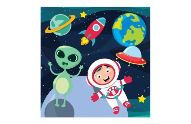 QUEBRA CABEÇA 9 PEÇAS ESPACIAL EM MDF | + 2 ANOS | PAIS & FILHOS 792465