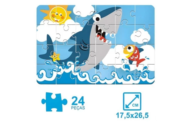 QUEBRA CABEÇA TUBARAO 24 PEÇAS + 4 ANOS PAIS E FILHOS