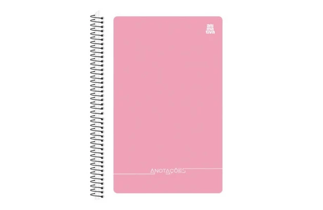 CADERNETA ESPIRAL CAPA DURA 1/8 80 FOLHAS ANOTACOES ANIMATIVA
