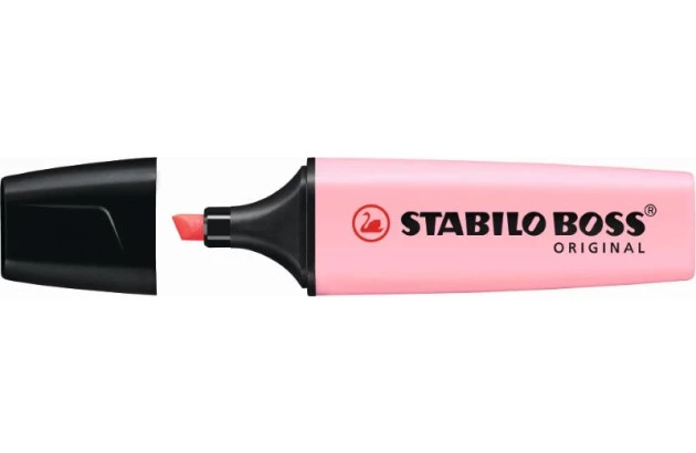 MARCA TEXTO STABILO PASTEL ROSA 70/129 CHANFRADO TRAÇO 2 A 5MM CORES VIBRANTES