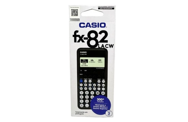 CALCULADORA CIENTÍFICA CASIO 300 FUNÇÕES FX-82LACW | 3 ANOS DE GARANTIA