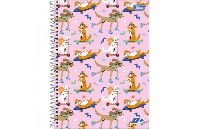 CADERNO CAPA DURA 12 MATERIAS D+ FEMININO 240 FOLHAS TILIBRA