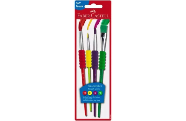 PINCEL DE PELO SOFT TOUCH COM 4 PCS 181600 FABER CASTELL