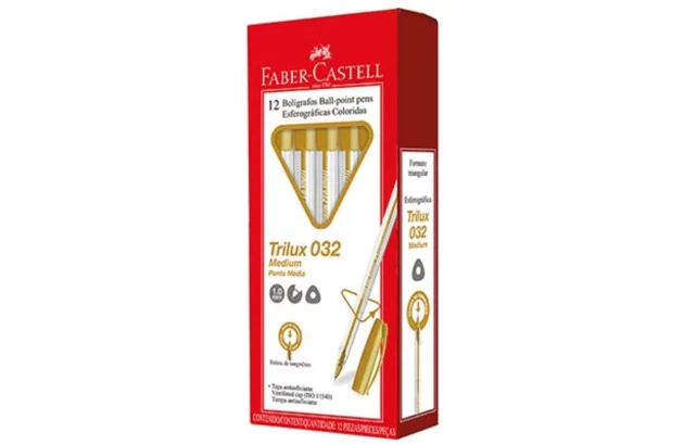 CANETA ESFEROGRAFICA OURO 1.0 TRILUX COLORS 032 FABER CASTELL