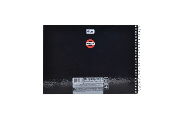 CADERNO DE DESENHO CAPA DURA 80 FOLHAS PEPPER AZUL 200X275MM - UNIDADE | TILIBRA