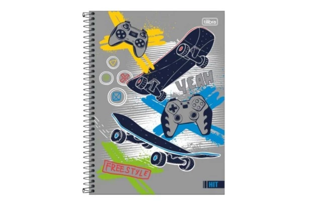 CADERNO ESPIRAL CAPA DURA UNIVERSITÁRIO 12 MATÉRIA  192F HIT MASCULINO SORTIDO TILIBRA