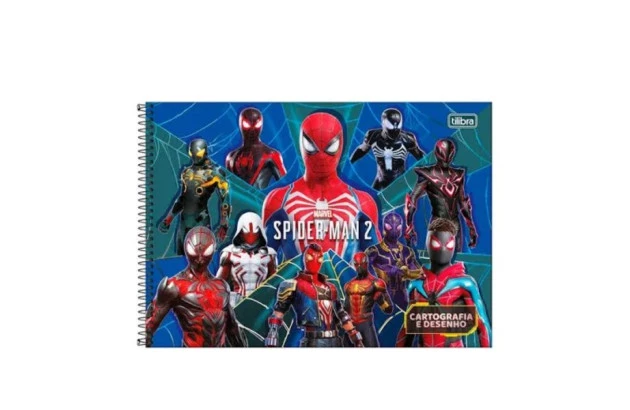 CADERNO DE DESENHO CAPA DURA 80 FOLHAS SPIDERMAN GAME 200X275MM - UNIDADE | TILIBRA