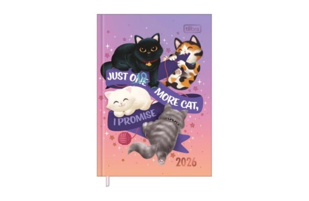 AGENDA BROCHURA CAPA DURA M3 PURRFECT CATS 2026 TILIBRA