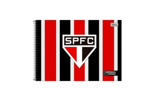 CADERNO DE DESENHO CAPA DURA 80 FOLHAS SÃO PAULO SPFC 200X275MM - UNIDADE | TILIBRA