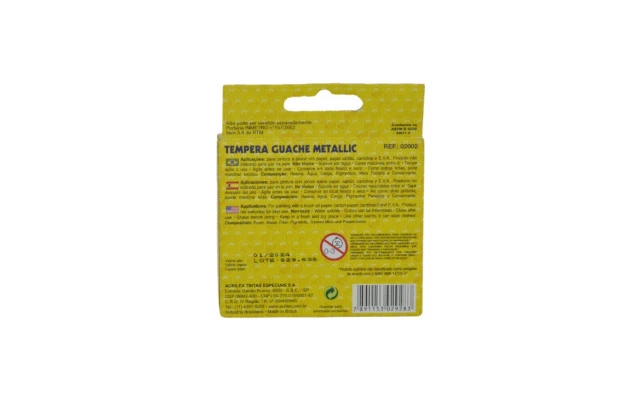 TINTA GUACHE METALLIC 6 CORES 2002 ACRILEX