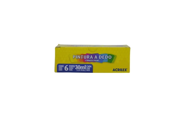 PINTURA A DEDO 6 CORES 30ML ABELHIHA 11306 ACRILEX
