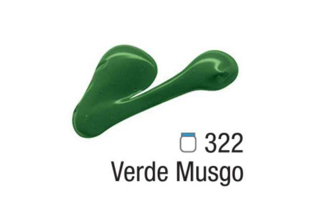 TINTA ACRÍLICA PARA TELA ACRYLIC COLORS 20ML VERDE MUSGO 322 - UNIDADE | ACRILEX 13123