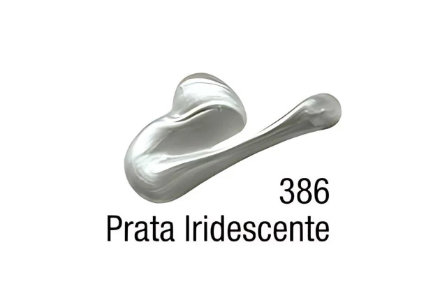 TINTA ACRÍLICA PARA TELA ACRYLIC COLORS METÁLICA 20ML PRATA IRIDESCENTE 386 -UNIDADE | ACRILEX 13123