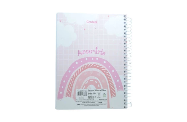 CADERNO UNIVERSITARIO 16 MATERIAS CD ARCO IRIS 256F CREDEAL 278031