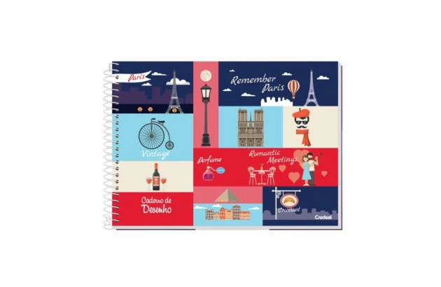CADERNO DE DESENHO CAPA DURA 80 FOLHAS MY COLLECTION FEMININO CREDEAL